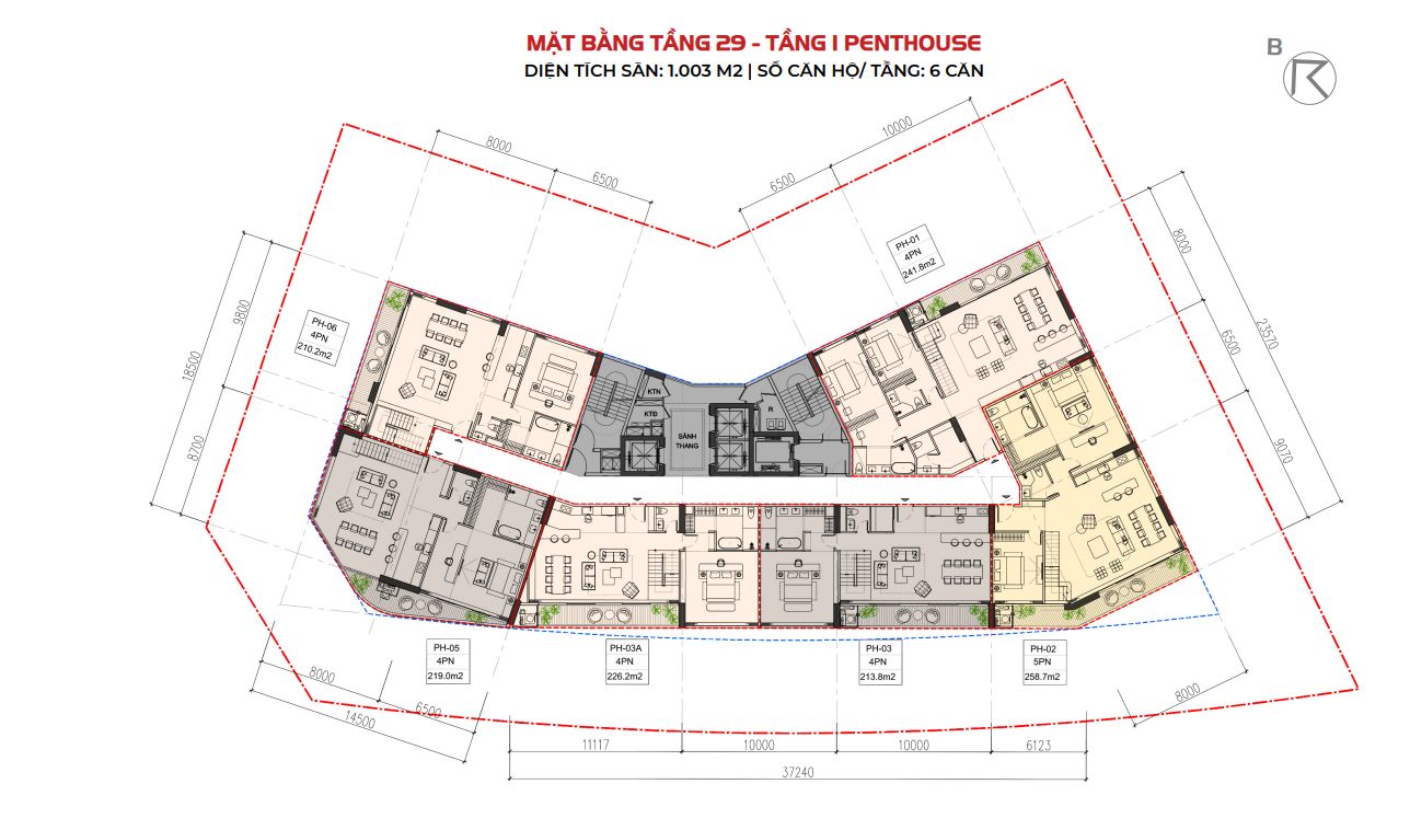 Mặt bằng thiết kế Sunshine Continental Trần Bình và sự tối ưu hóa không gian sống thượng lưu