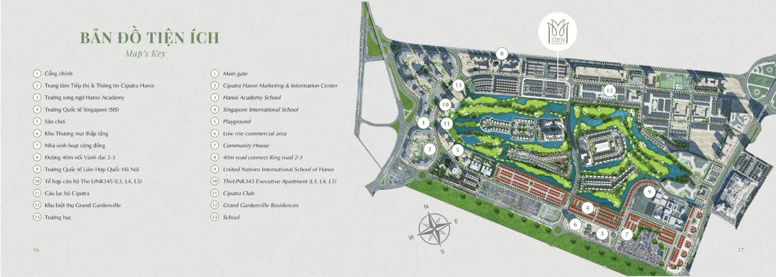 Tiện ích Eden Residences khu P Ciputra và đặc quyền sống thượng lưu khép kín chuẩn quốc tế