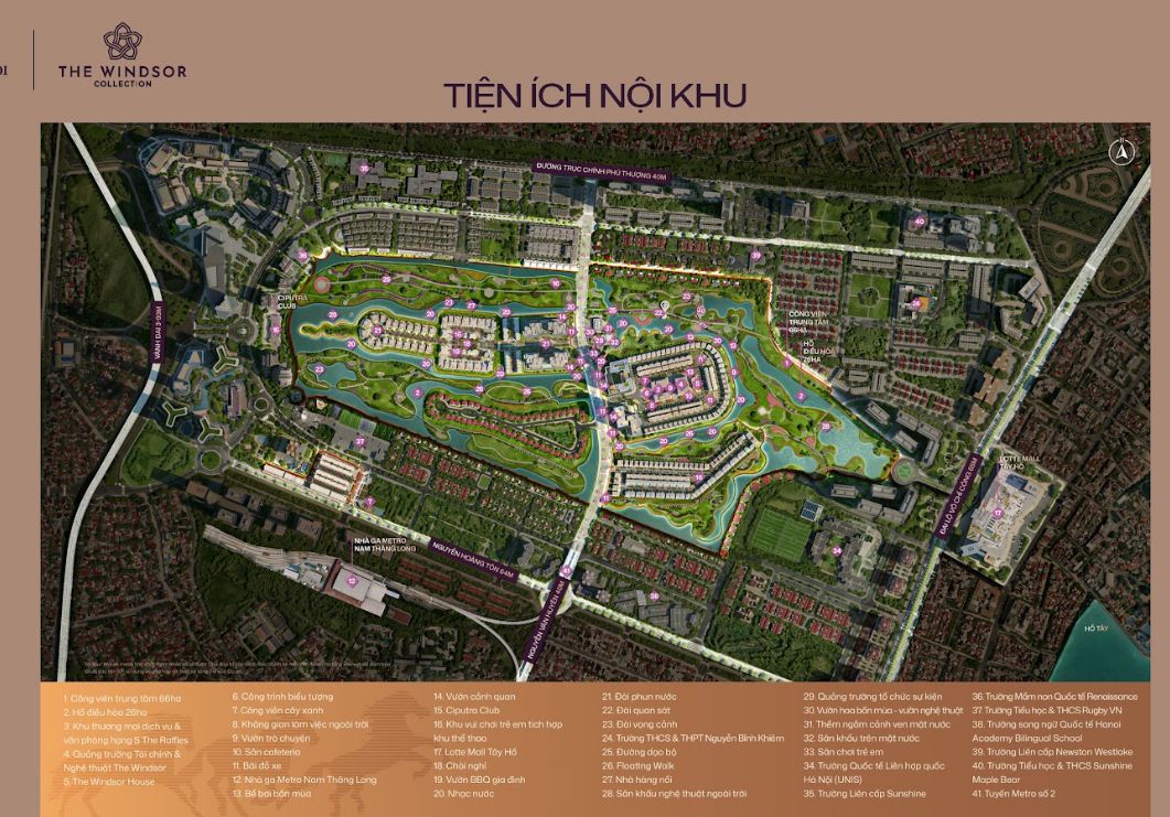 Tiện ích The Windsor Collection Ciputra và đặc quyền sống nghỉ dưỡng resort khép kín trên đảo hồ trung tâm