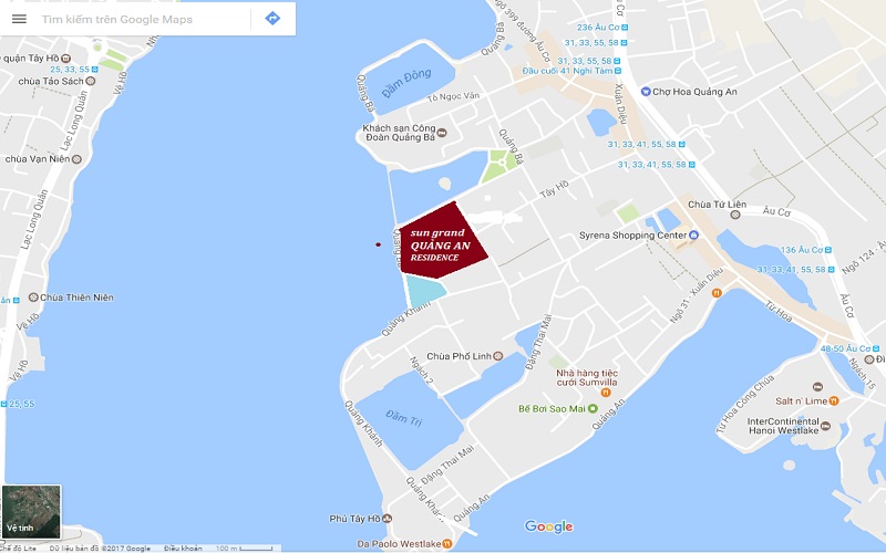 Vị trí Sun Group 58 Tây Hồ và tọa độ kim cương độc bản ven mặt nước